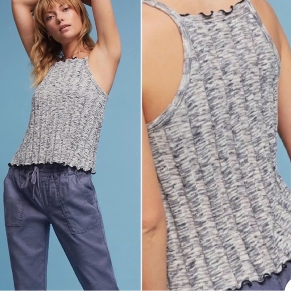 Akemi + Kin Wide Rib Lettuce Edge Tank | Anthropologie - Picture 6 of 6